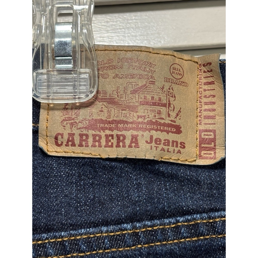 Carrera Jeans 700 Dark Wash Denim Bermuda Shorts Mid Rise Size 40 Hand Painted - Picture 7 of 11